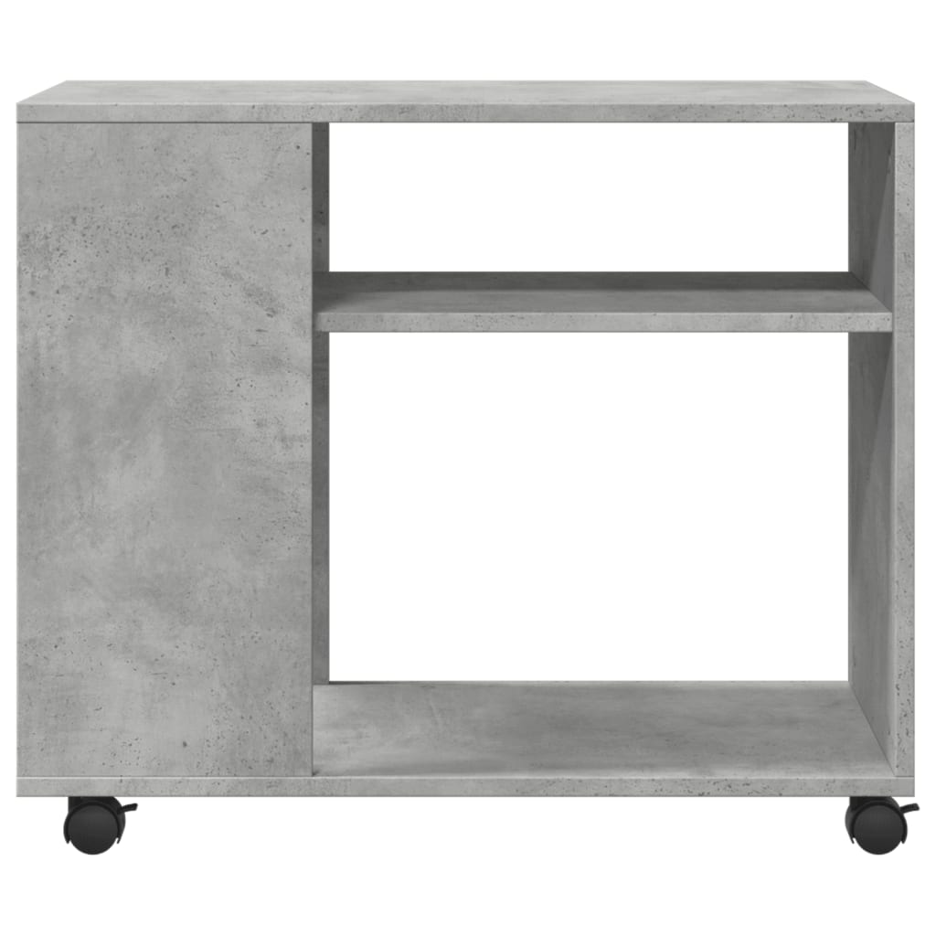 Table d'appoint avec roues gris béton bois d'ingénierie - XIOS