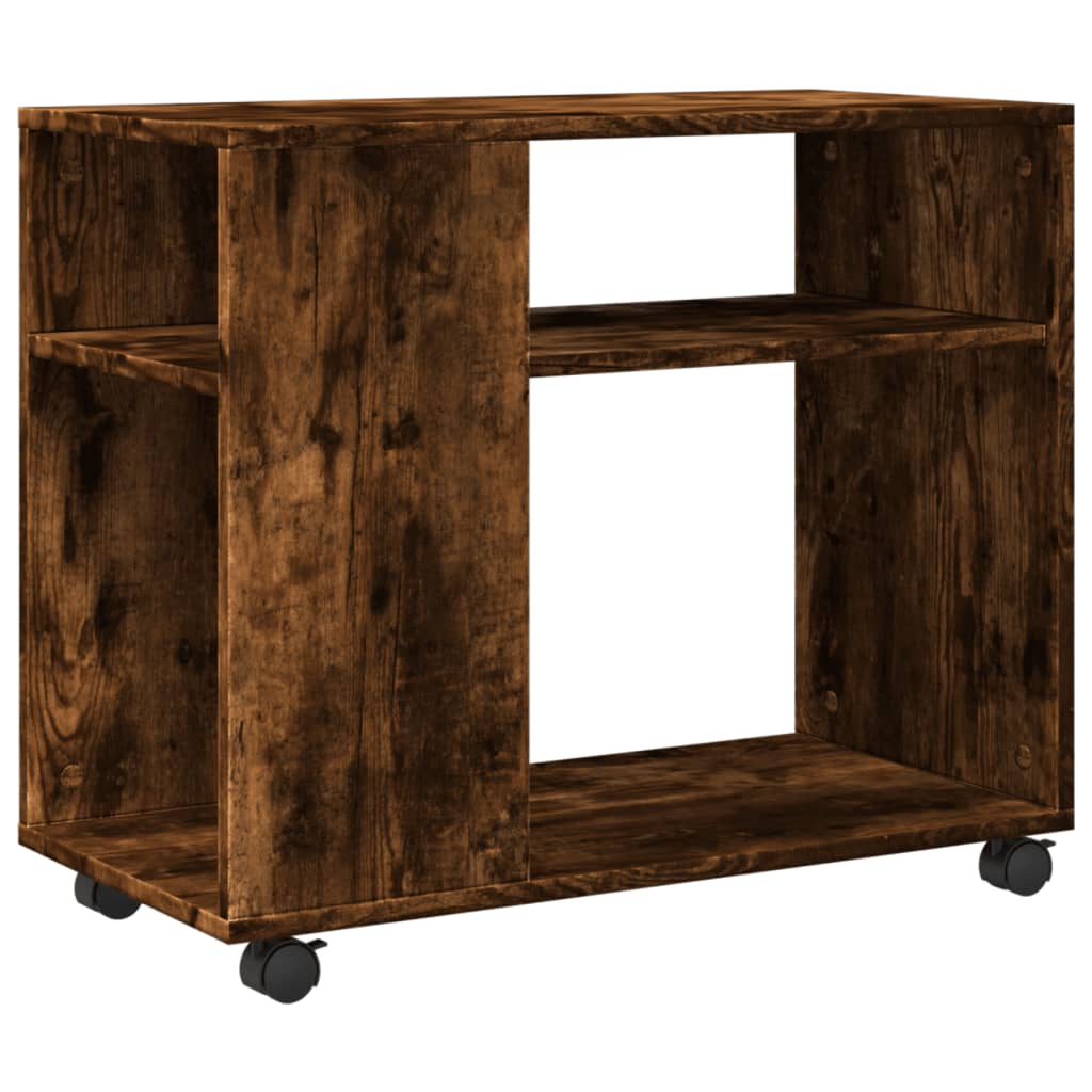 Table d'appoint avec roues chêne fumé bois d'ingénierie - XIOS