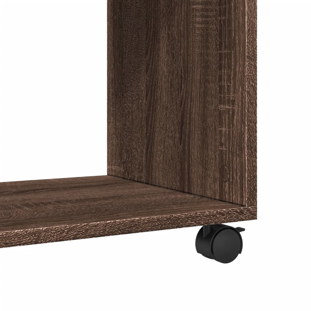 Table d'appoint avec roues chêne marron bois d'ingénierie - XIOS
