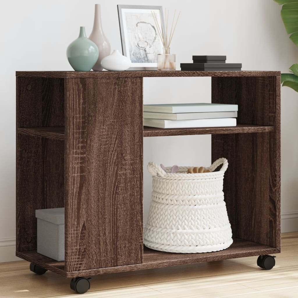 Table d'appoint avec roues chêne marron bois d'ingénierie - XIOS