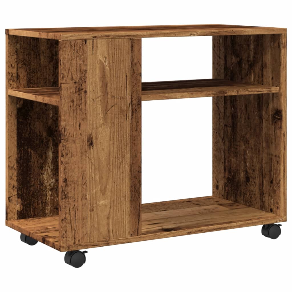 Table d'appoint avec roues vieux bois bois d'ingénierie - XIOS