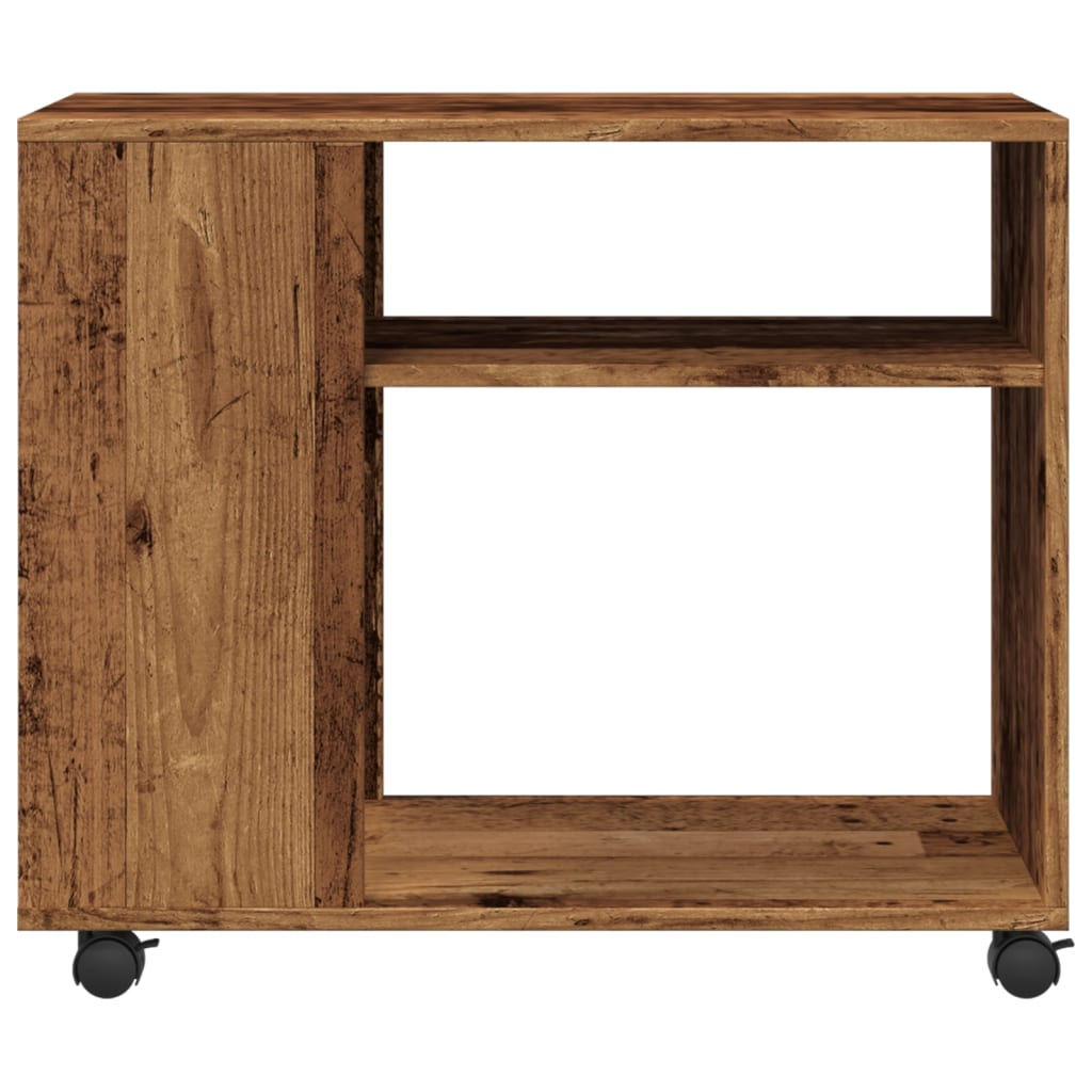 Table d'appoint avec roues vieux bois bois d'ingénierie - XIOS