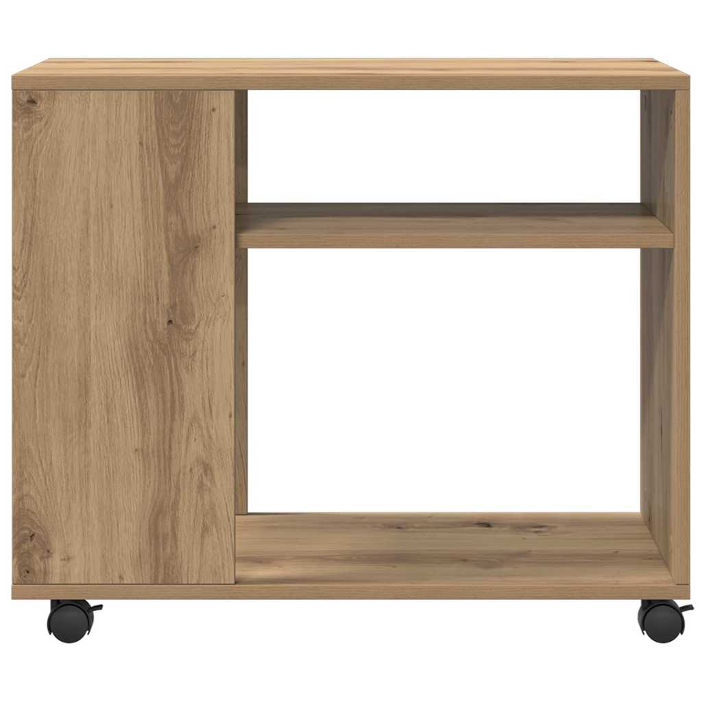 Table d'appoint avec roues chêne artisanal bois d'ingénierie - XIOS
