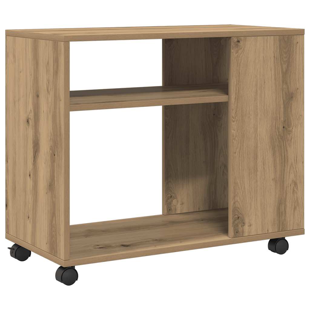 Table d'appoint avec roues chêne artisanal bois d'ingénierie - XIOS