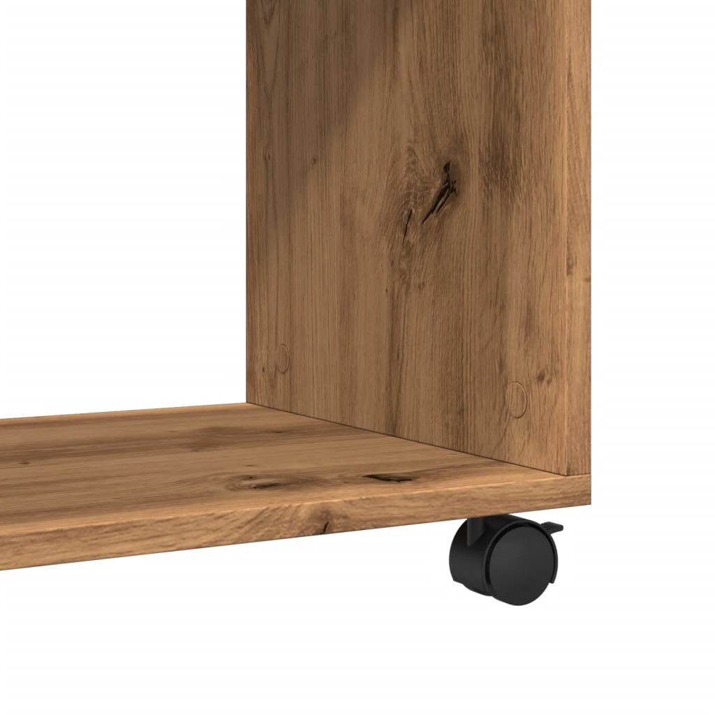 Table d'appoint avec roues chêne artisanal bois d'ingénierie - XIOS
