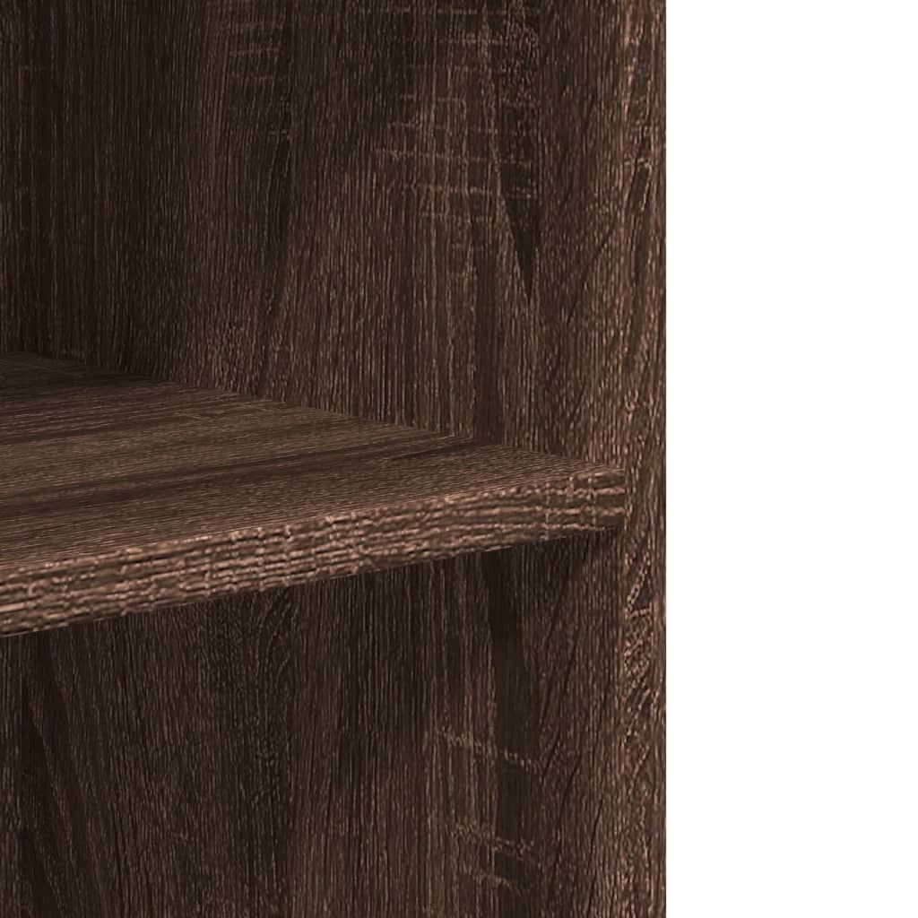 Table d'appoint avec roues chêne marron bois d'ingénierie