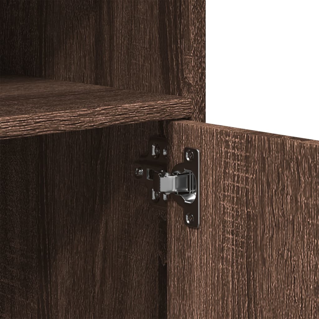 Armoire à roulettes chêne marron 60x48x81 cm bois d'ingénierie