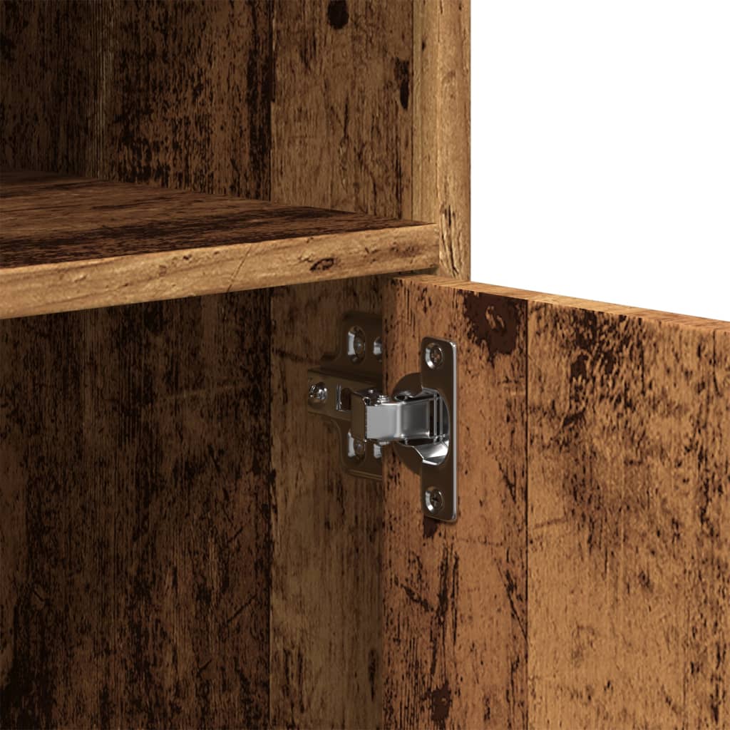 Armoire à roulettes vieux bois 60x48x81 cm bois d'ingénierie