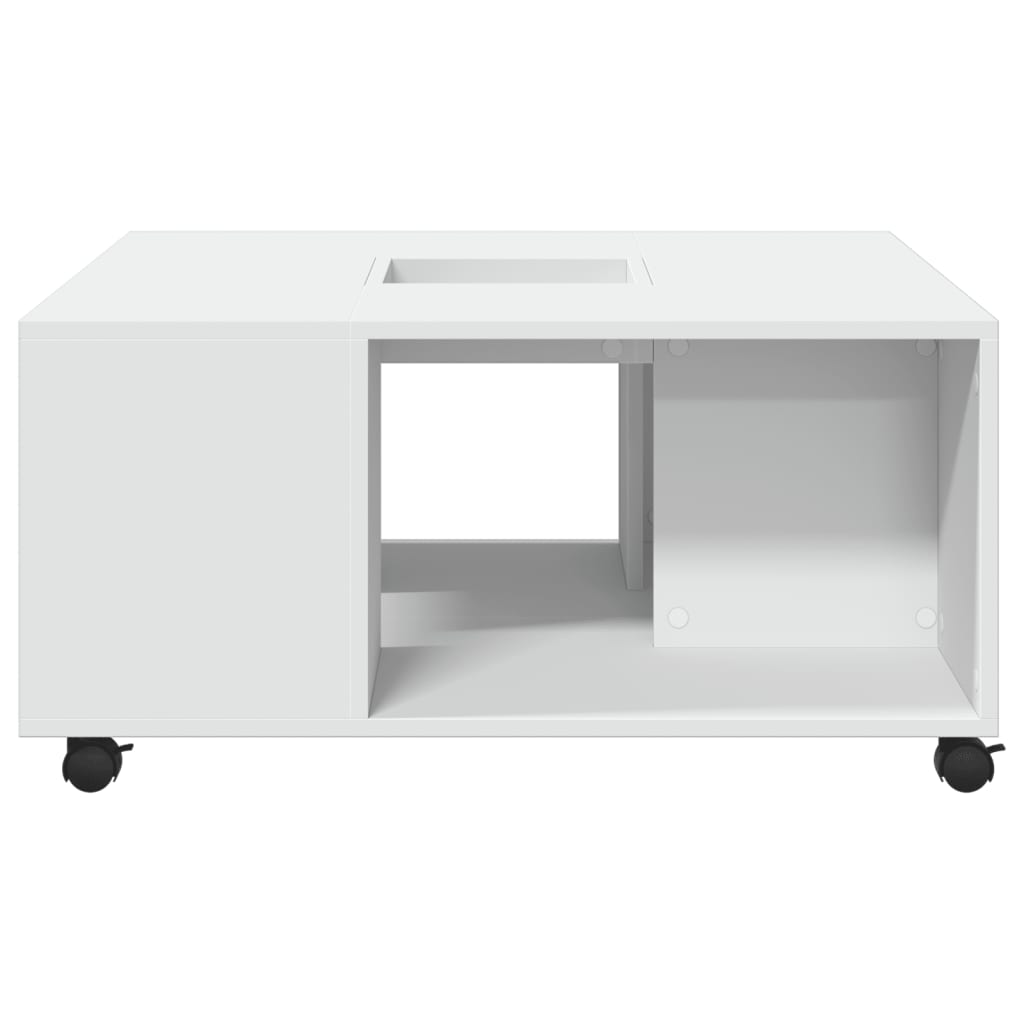 Table basse blanc 80x80x40 cm bois d'ingénierie - XIOS