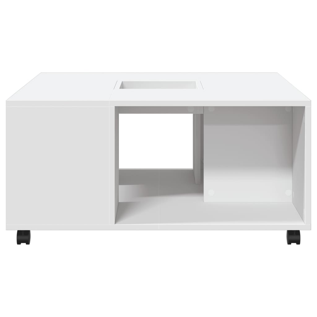 Table basse blanc 80x80x40 cm bois d'ingénierie - XIOS