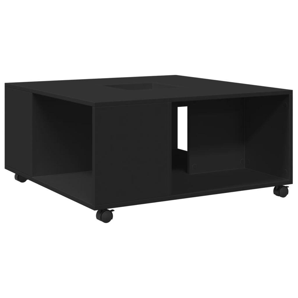 Table basse noir 80x80x40 cm bois d'ingénierie - XIOS