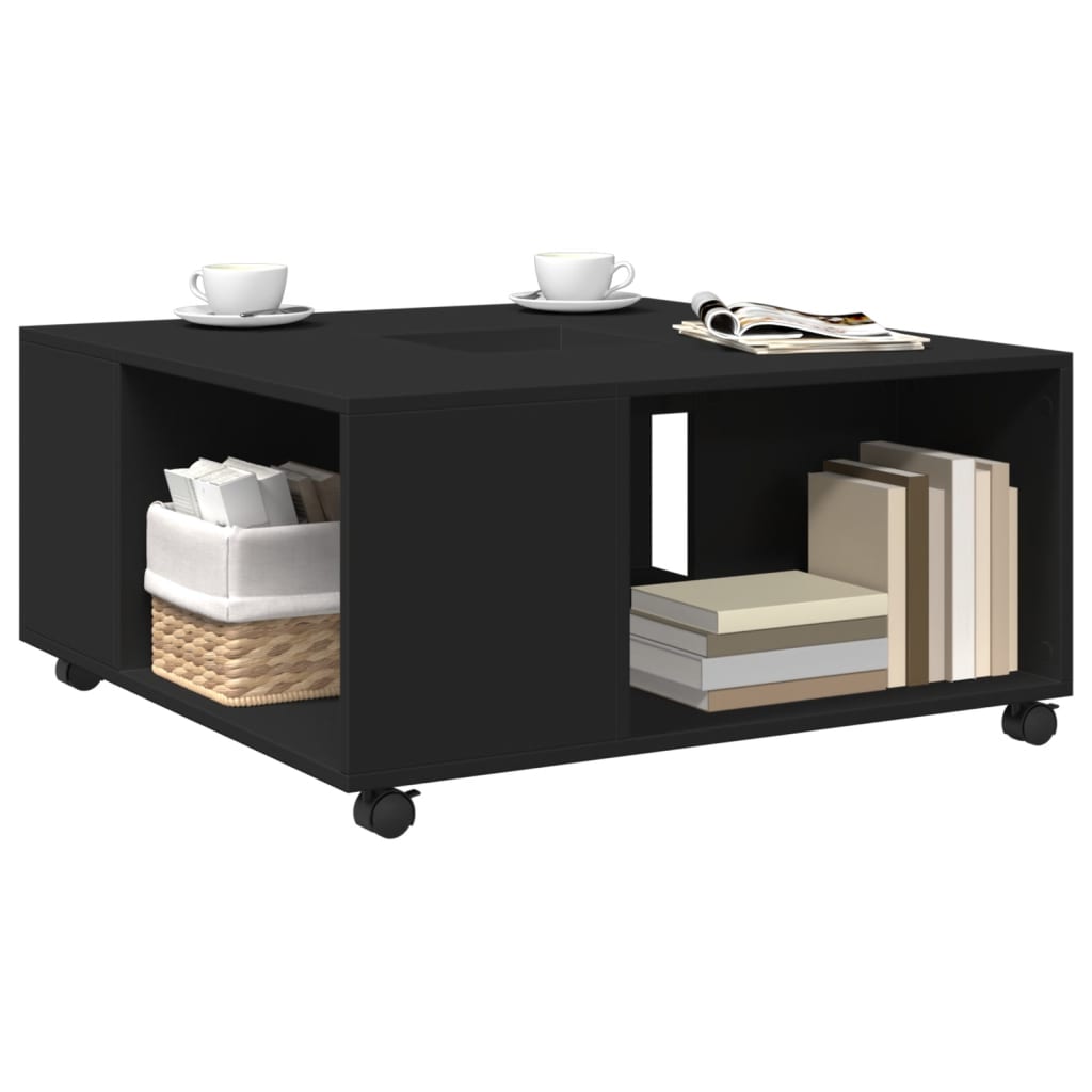 Table basse noir 80x80x40 cm bois d'ingénierie - XIOS