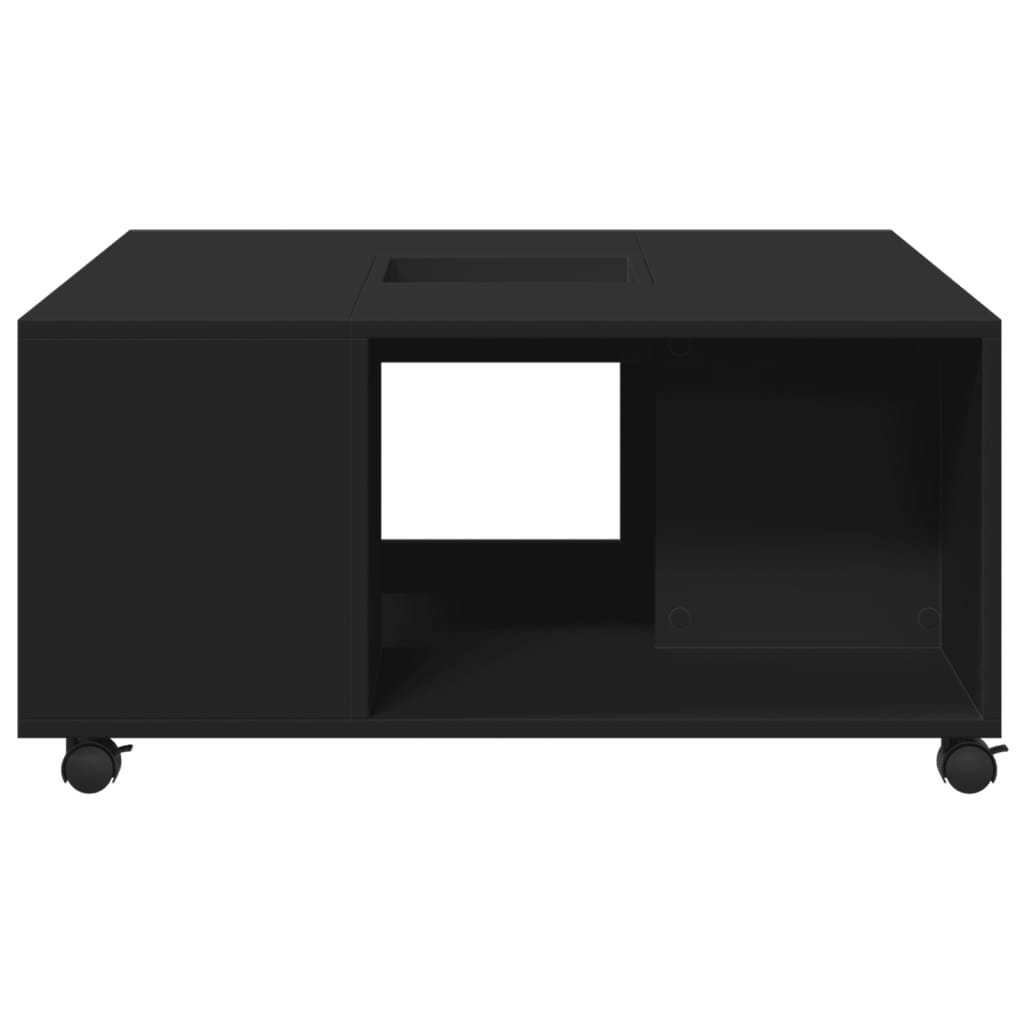 Table basse noir 80x80x40 cm bois d'ingénierie - XIOS