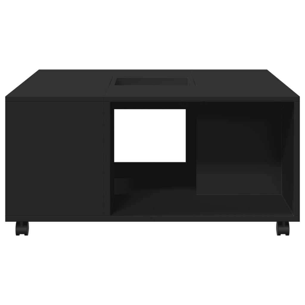 Table basse noir 80x80x40 cm bois d'ingénierie - XIOS