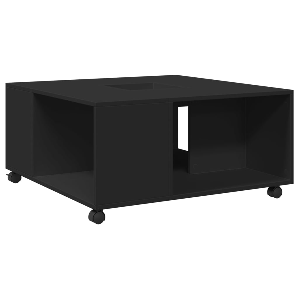 Table basse noir 80x80x40 cm bois d'ingénierie - XIOS