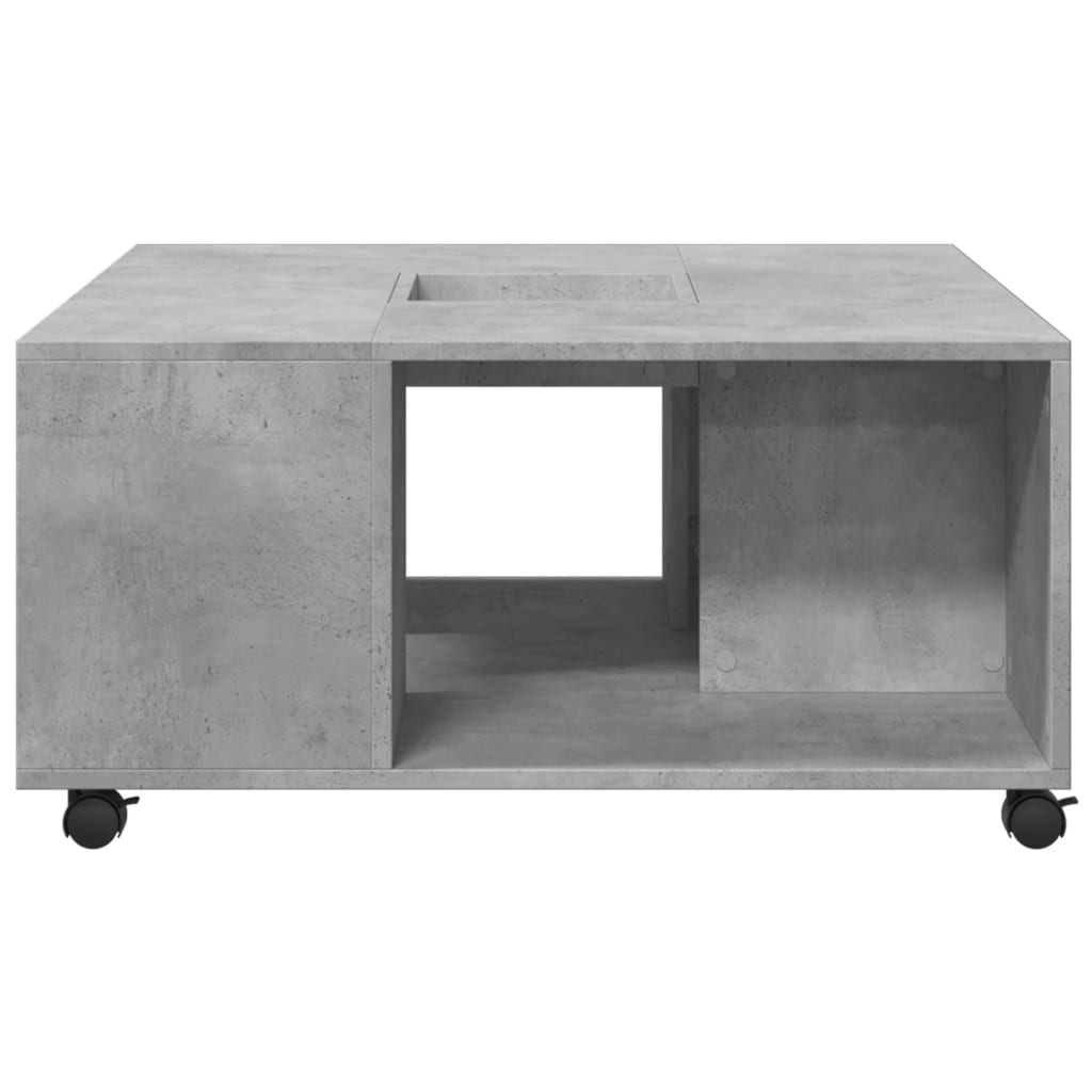 Table basse gris béton 80x80x40 cm bois d'ingénierie - XIOS