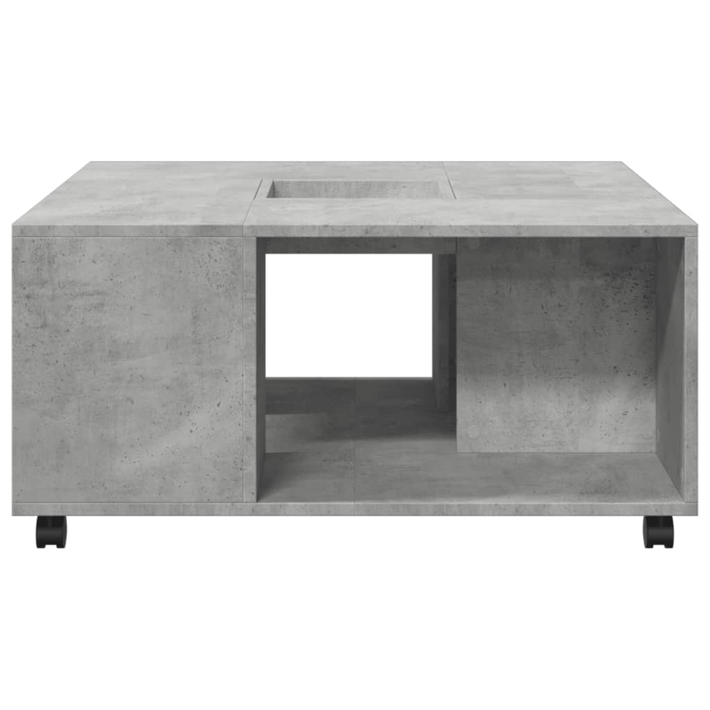 Table basse gris béton 80x80x40 cm bois d'ingénierie - XIOS