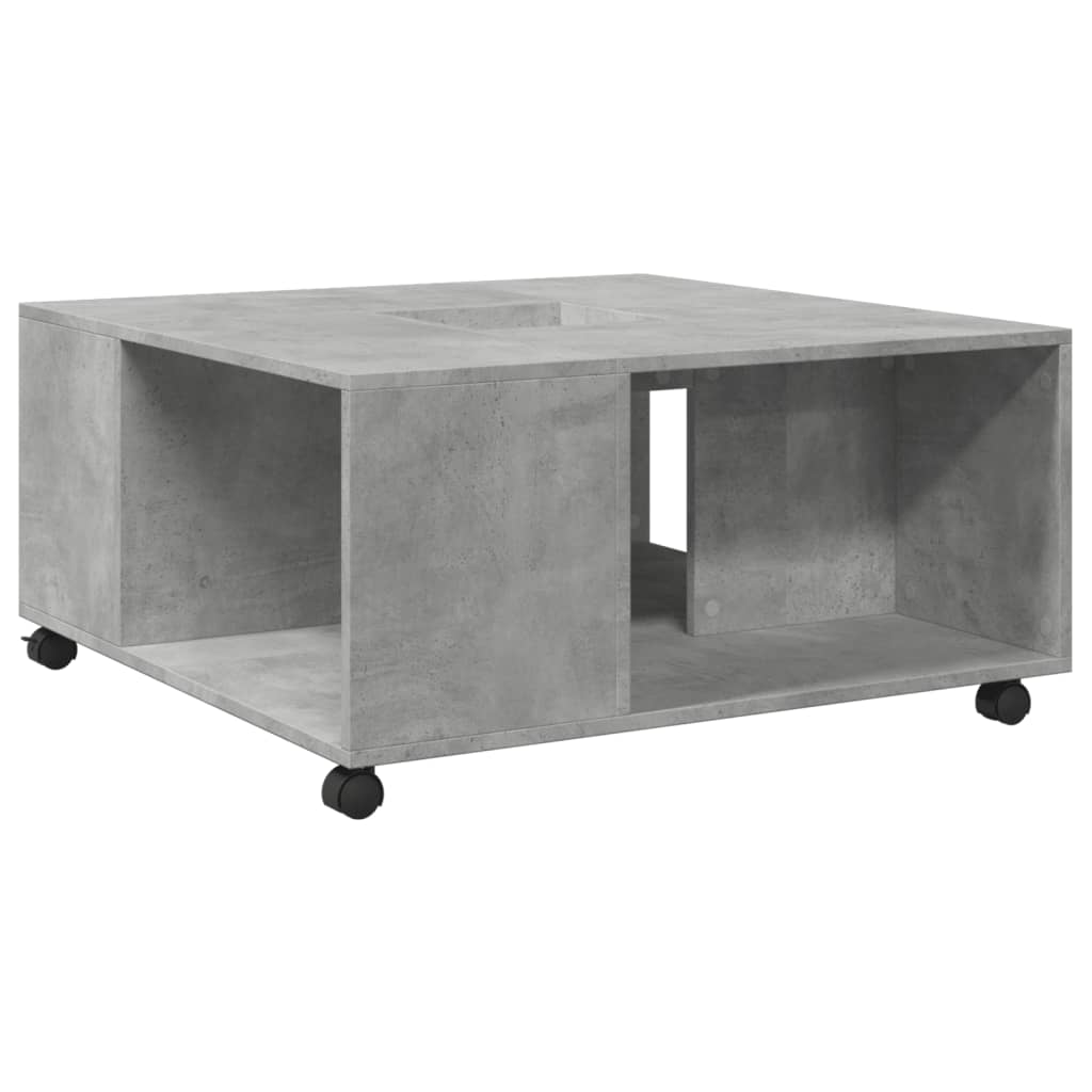 Table basse gris béton 80x80x40 cm bois d'ingénierie - XIOS