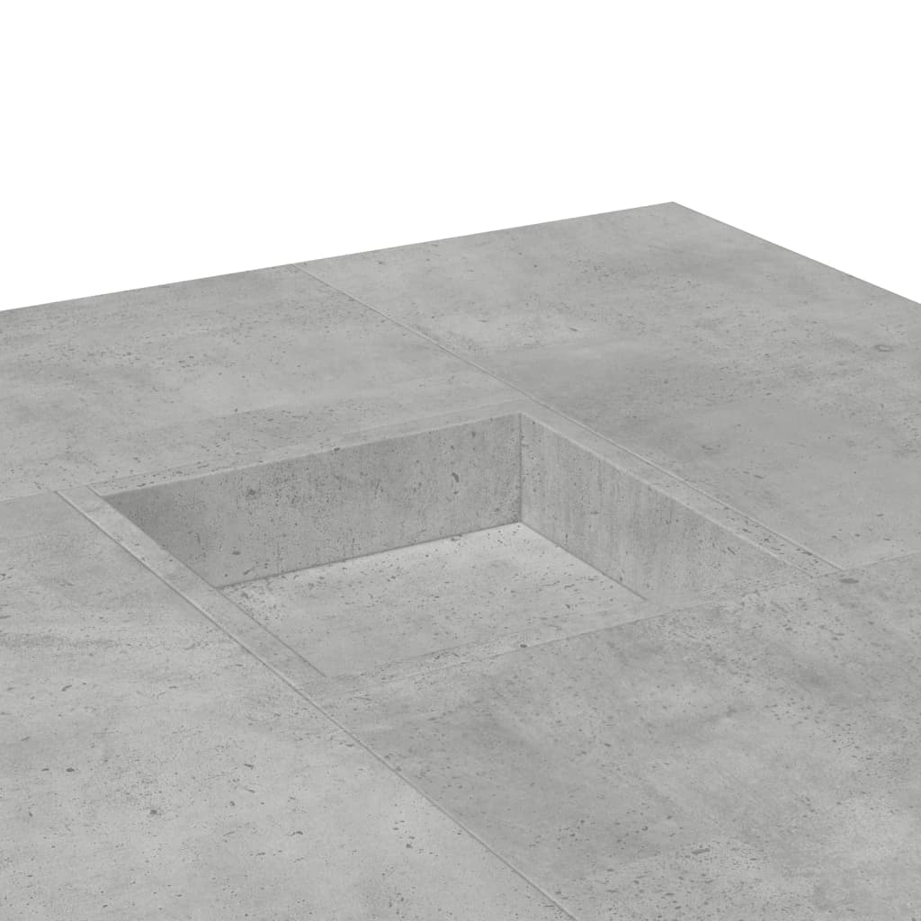 Table basse gris béton 80x80x40 cm bois d'ingénierie - XIOS