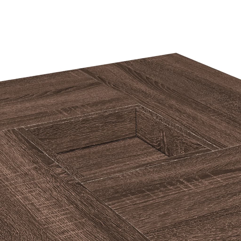 Table basse chêne marron 80x80x40 cm bois d'ingénierie - XIOS