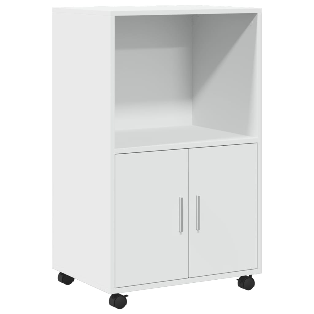 Armoire à roulettes blanc 55x40x91 cm bois d’ingénierie - XIOS