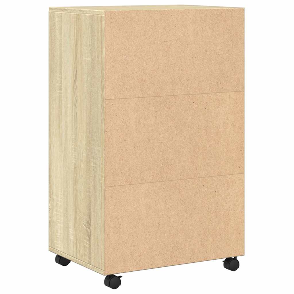 Armoire à roulettes chêne sonoma 55x40x91 cm bois d'ingénierie - XIOS