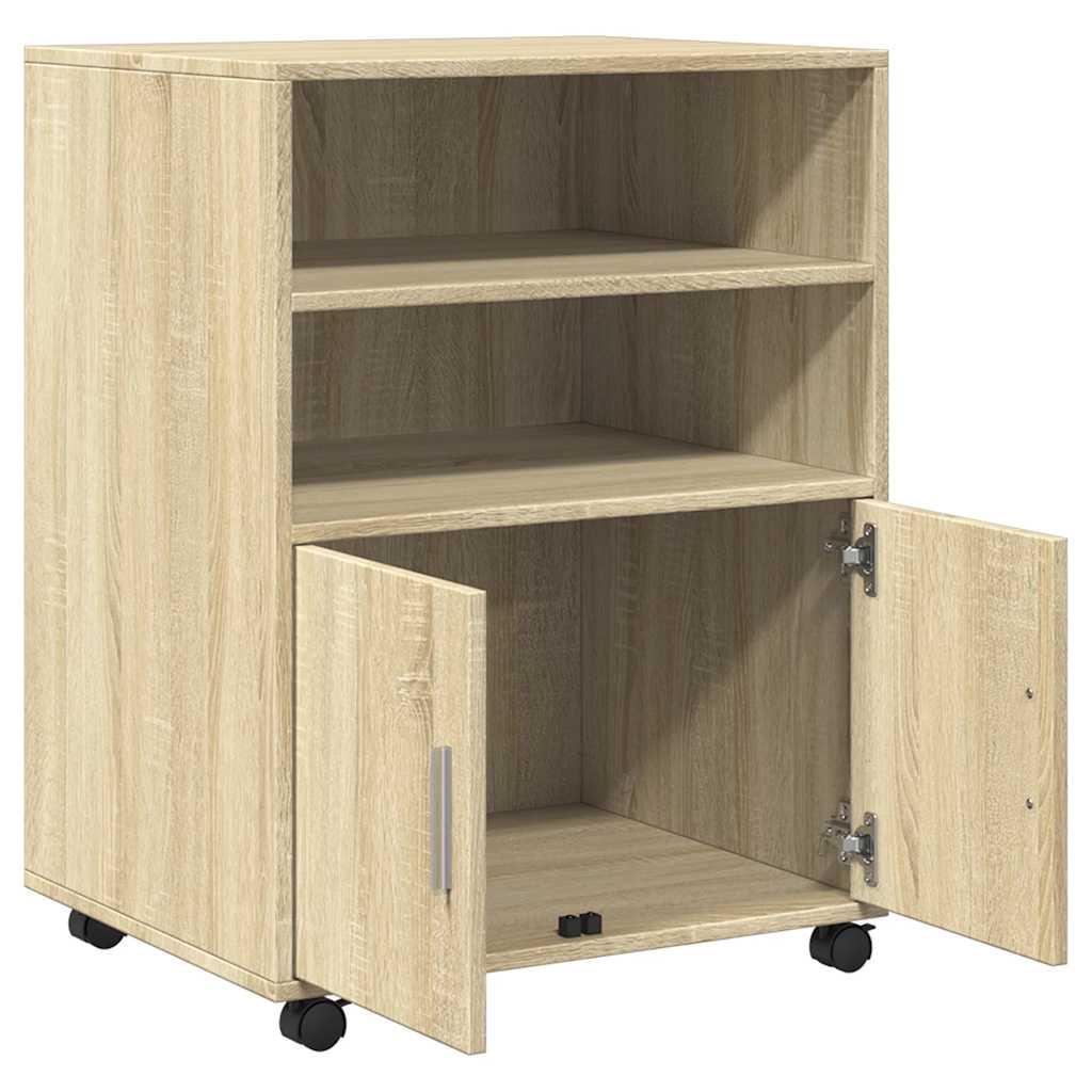 Armoire à roulettes chêne sonoma 55x40x91 cm bois d'ingénierie - XIOS