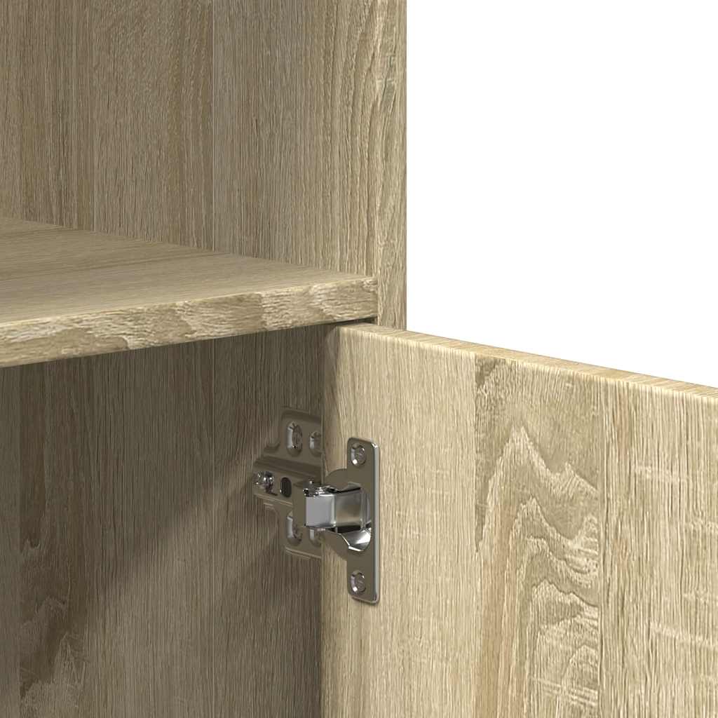 Armoire à roulettes chêne sonoma 55x40x91 cm bois d'ingénierie - XIOS