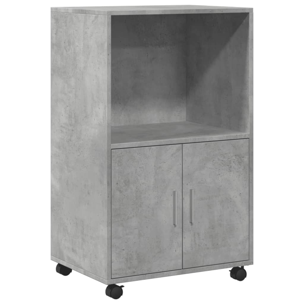 Armoire à roulettes gris béton 55x40x91 cm bois d'ingénierie - XIOS