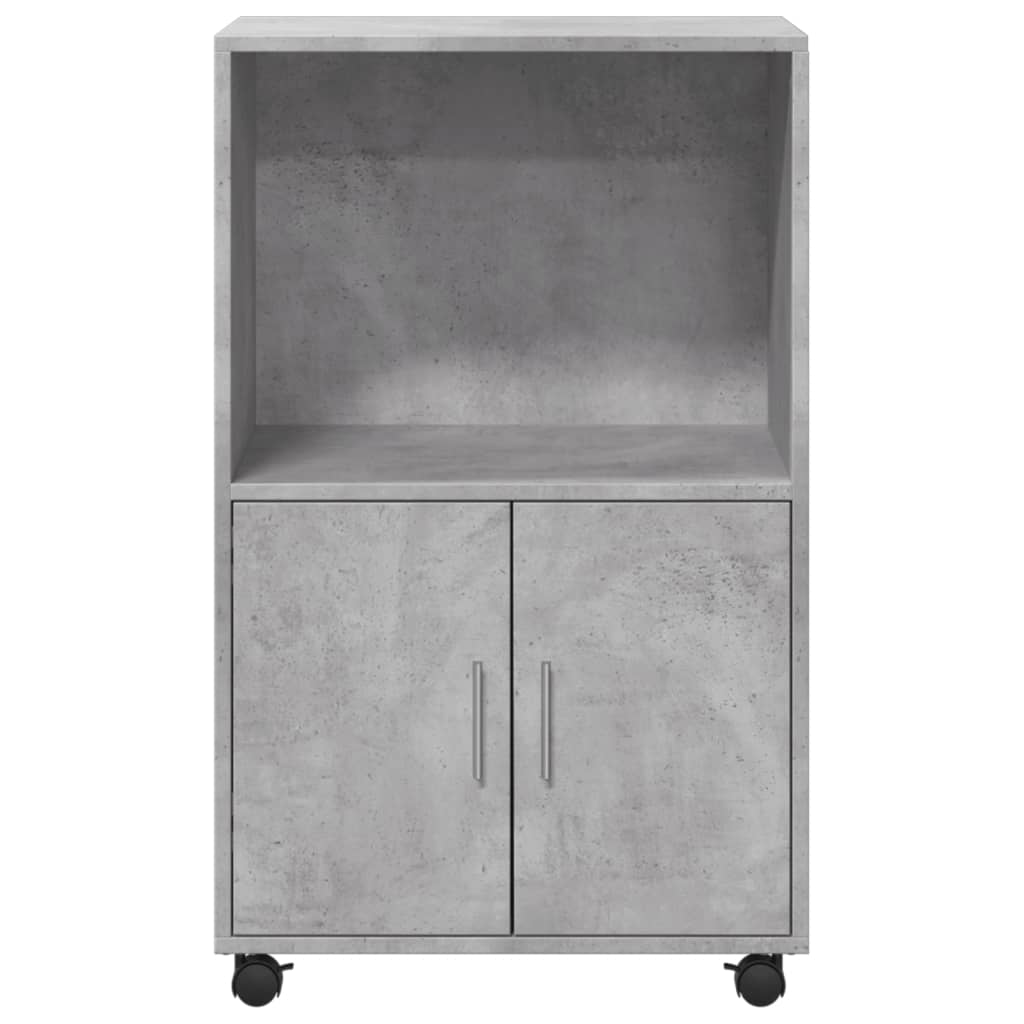 Armoire à roulettes gris béton 55x40x91 cm bois d'ingénierie - XIOS