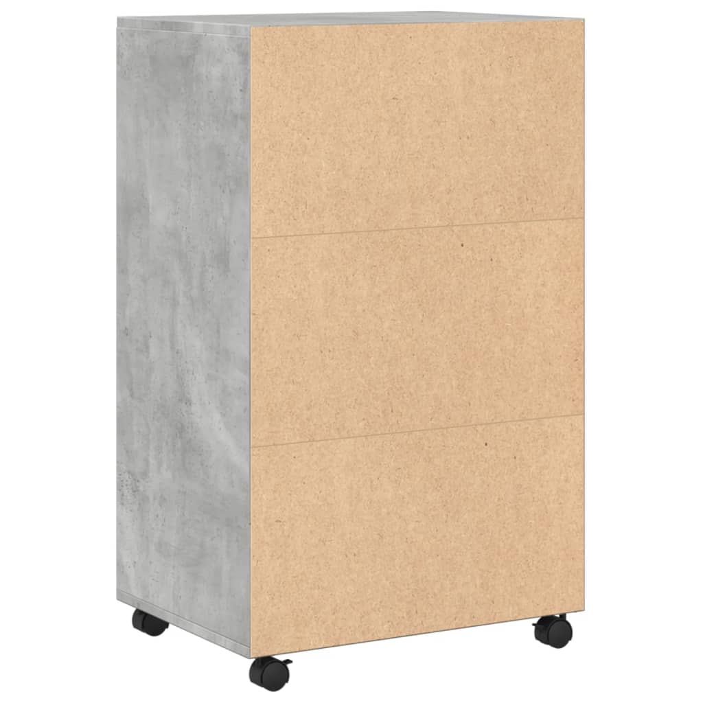Armoire à roulettes gris béton 55x40x91 cm bois d'ingénierie - XIOS