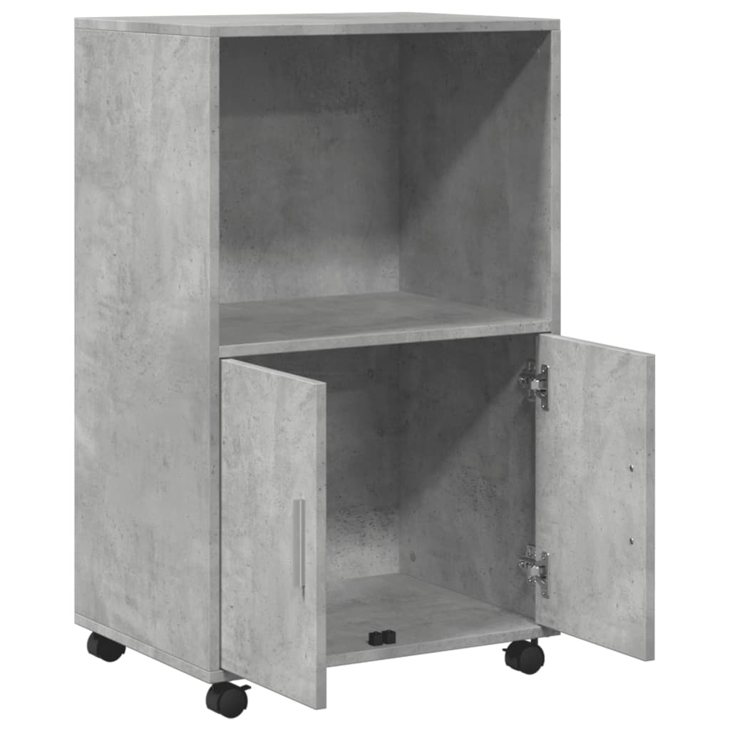 Armoire à roulettes gris béton 55x40x91 cm bois d'ingénierie - XIOS