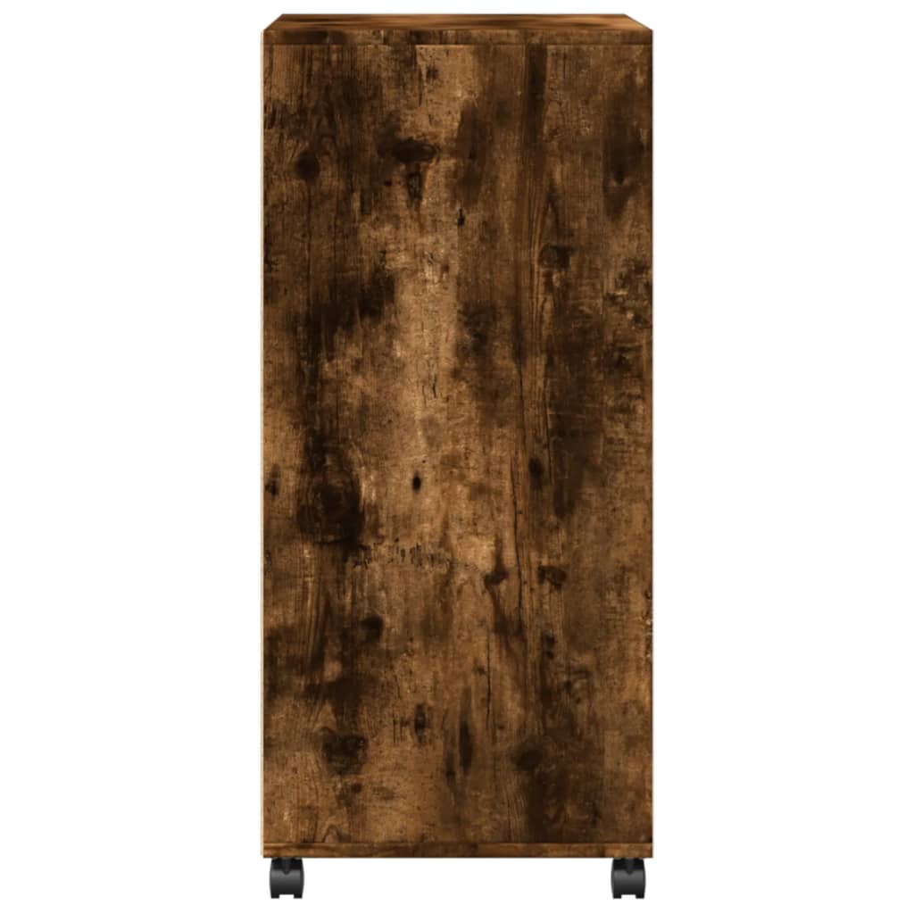 Armoire à roulettes chêne fumé 55x40x91 cm bois d'ingénierie - XIOS
