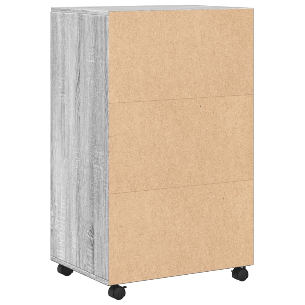 Armoire à roulettes sonoma gris 55x40x91 cm bois d'ingénierie - XIOS
