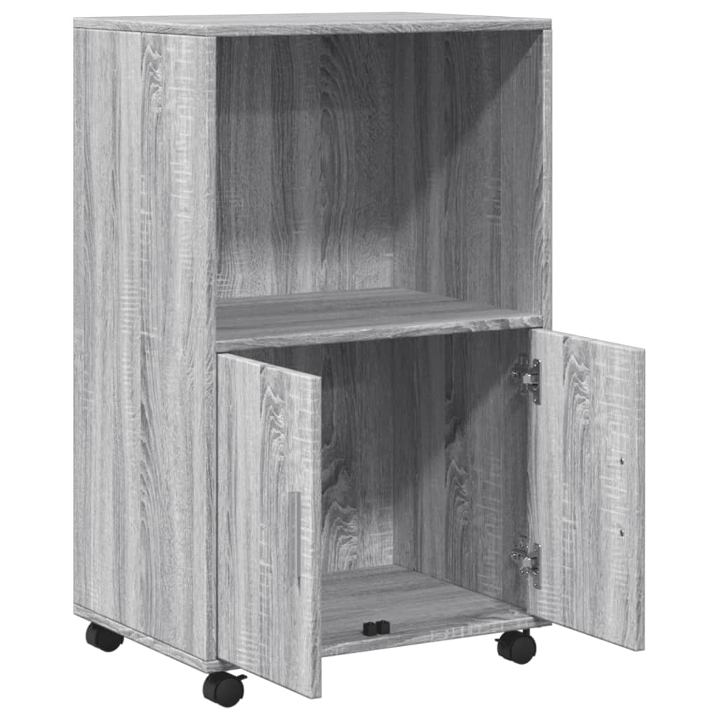 Armoire à roulettes sonoma gris 55x40x91 cm bois d'ingénierie - XIOS