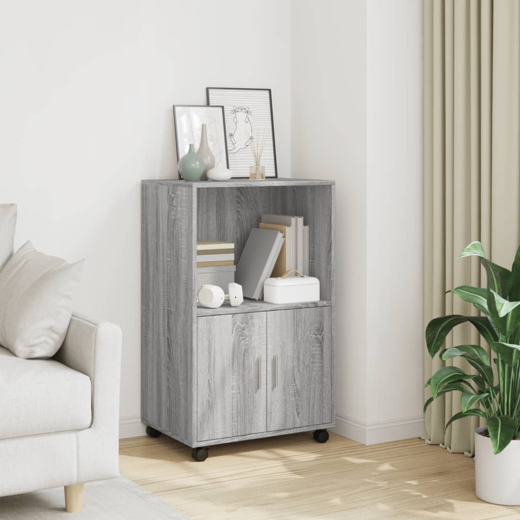 Armoire à roulettes sonoma gris 55x40x91 cm bois d'ingénierie - XIOS