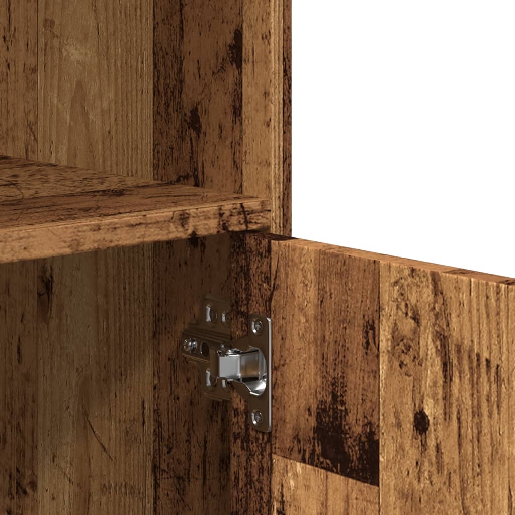 Armoire à roulettes vieux bois 55x40x91 cm bois d'ingénierie - XIOS