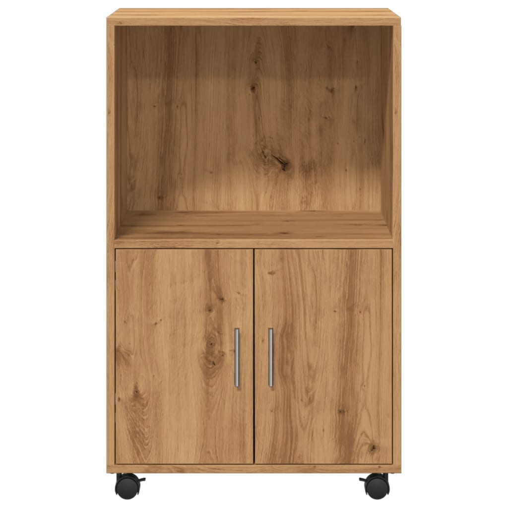 Armoire à roulettes chêne artisanal 55x40x91 cm bois ingénierie - XIOS