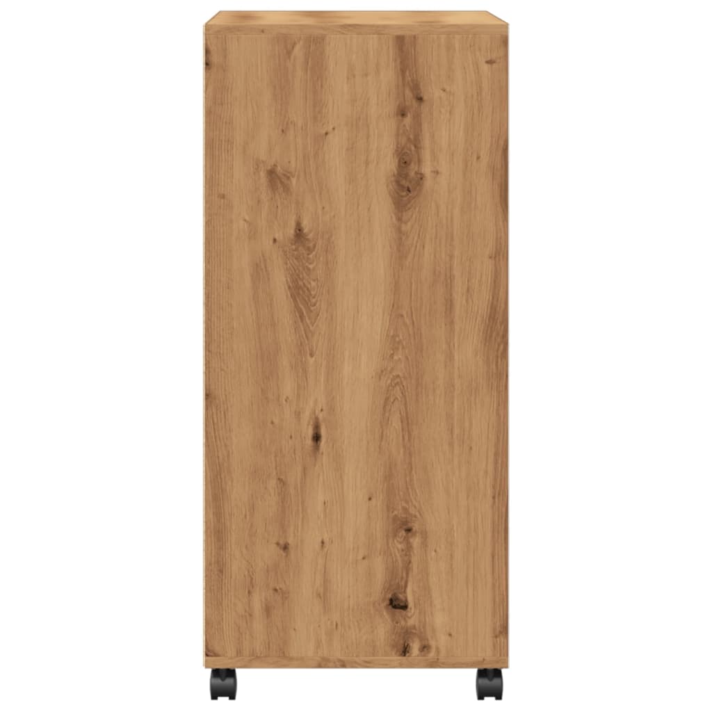Armoire à roulettes chêne artisanal 55x40x91 cm bois ingénierie - XIOS