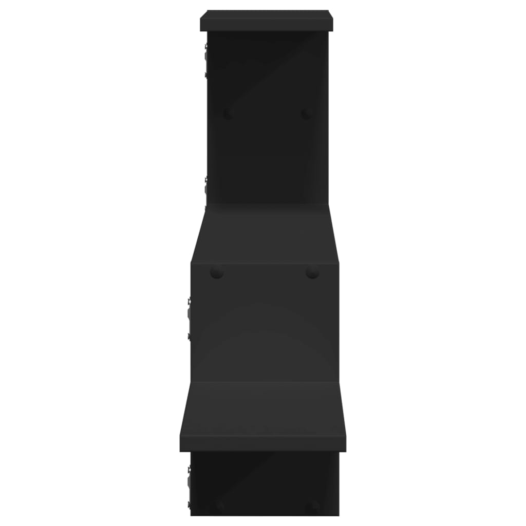 Étagère murale noir 104x15x49 cm bois d'ingénierie