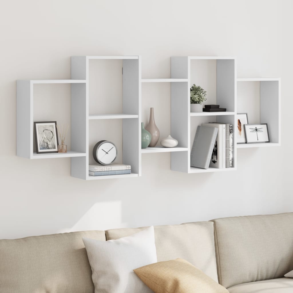 Étagère murale blanc 159x18x65 cm bois d'ingénierie - XIOS