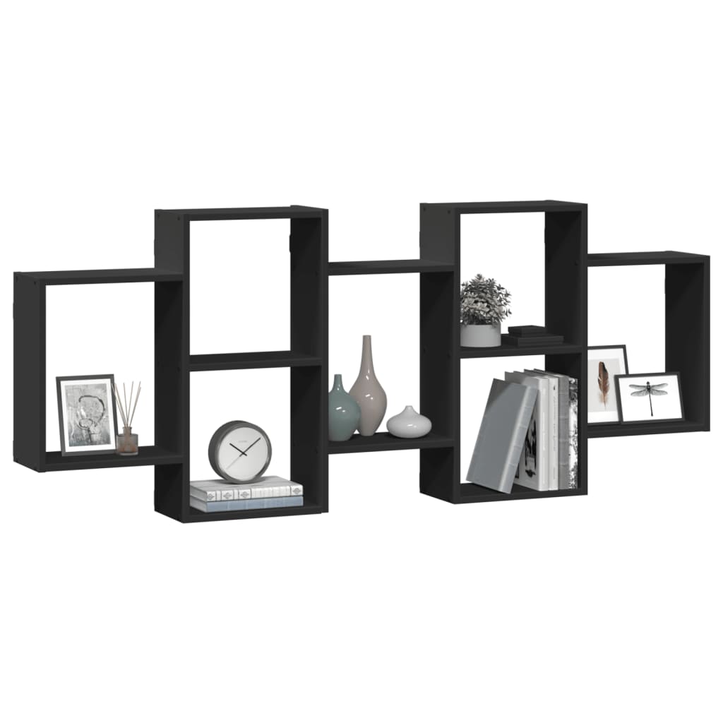 Étagère murale noir 159x18x65 cm bois d'ingénierie - XIOS