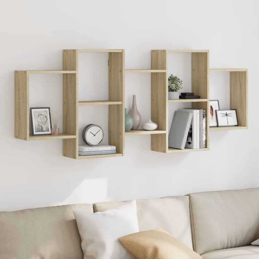 Étagère murale chêne sonoma 159x18x65 cm bois d'ingénierie - XIOS