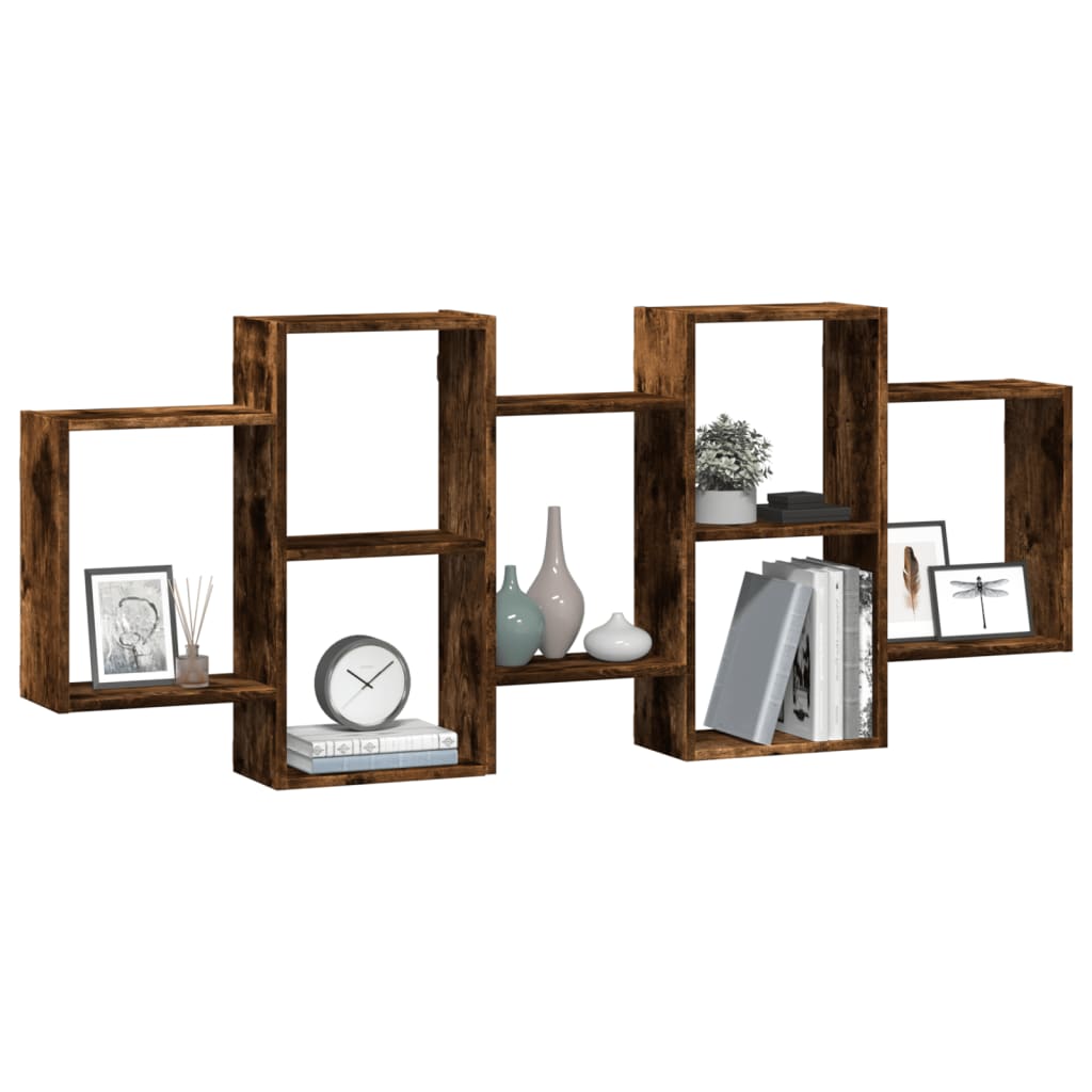 Étagère murale chêne fumé 159x18x65 cm bois d'ingénierie - XIOS
