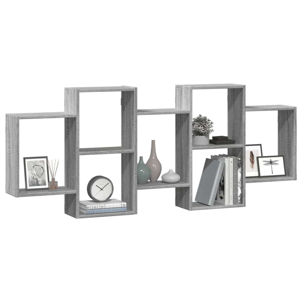 Étagère murale sonoma gris 159x18x65 cm bois d'ingénierie - XIOS