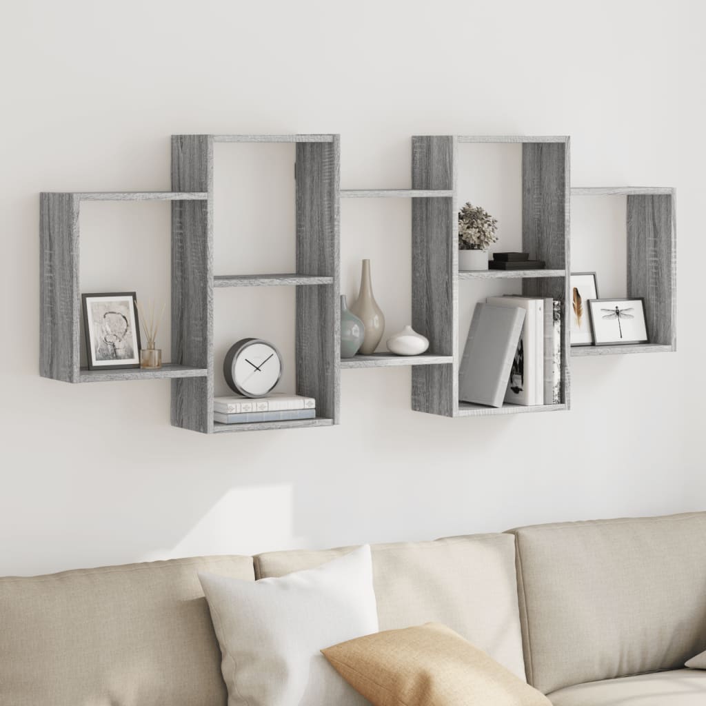 Étagère murale sonoma gris 159x18x65 cm bois d'ingénierie - XIOS