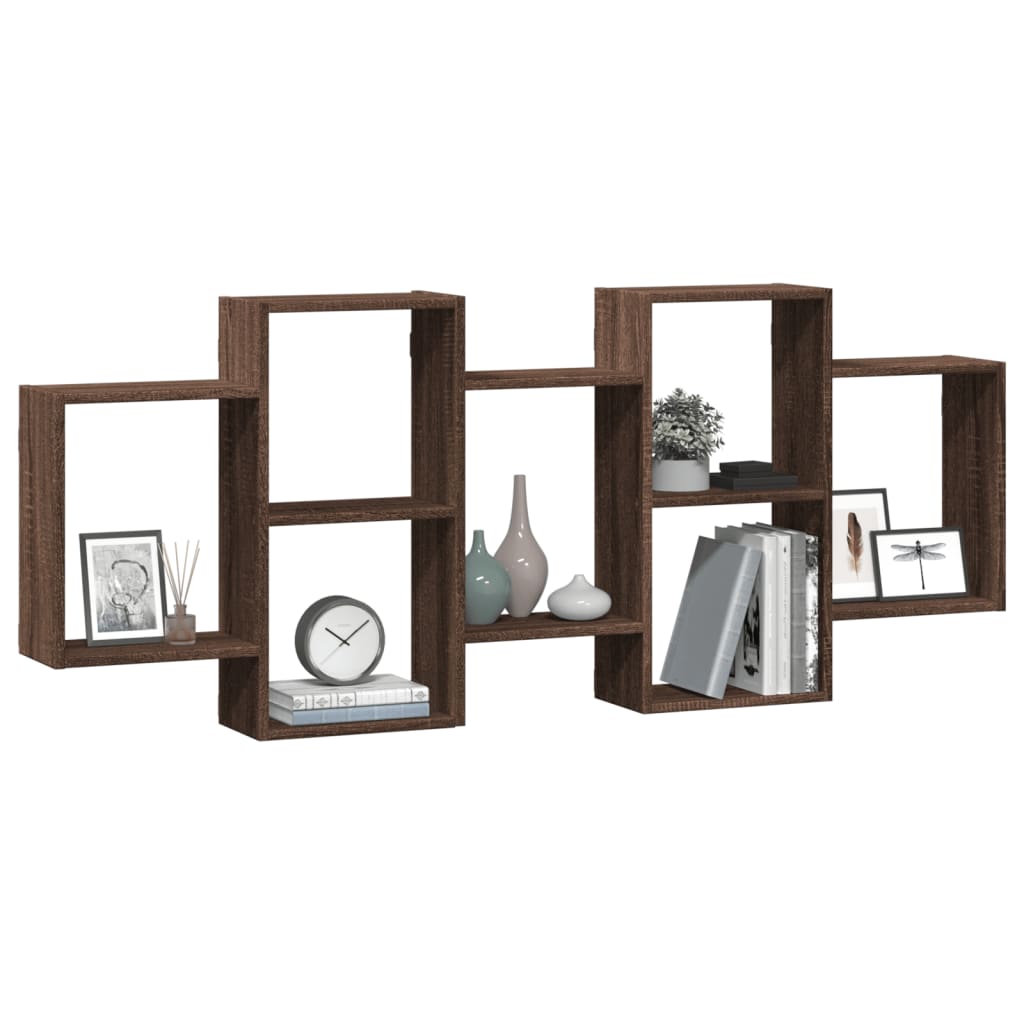 Étagère murale chêne marron 159x18x65 cm bois d'ingénierie - XIOS