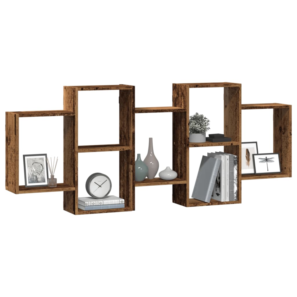 Étagère murale vieux bois 159x18x65 cm bois d'ingénierie - XIOS