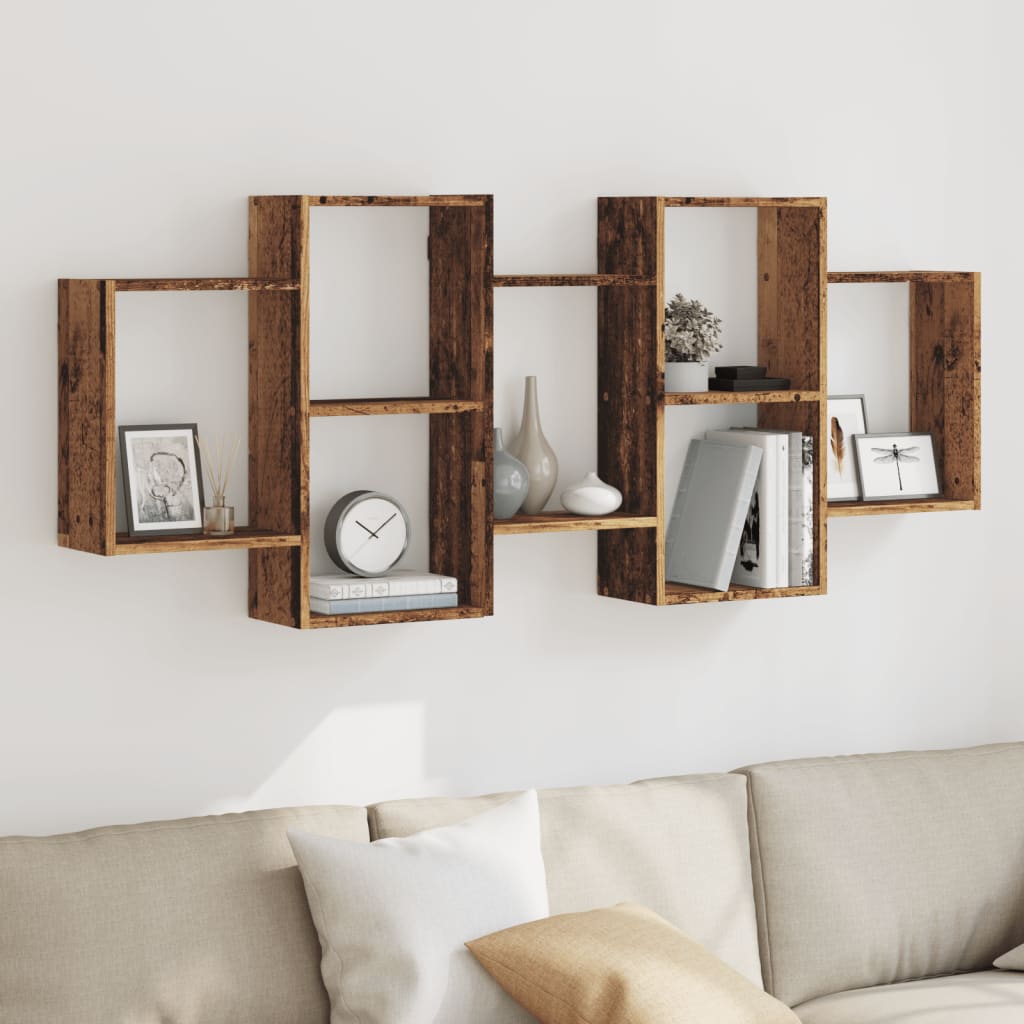 Étagère murale vieux bois 159x18x65 cm bois d'ingénierie - XIOS