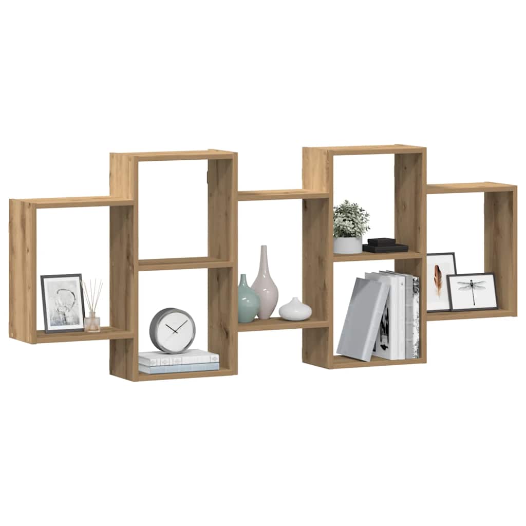 Étagère murale chêne artisanal 159x18x65 cm bois d'ingénierie - XIOS